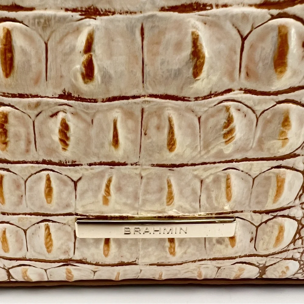 Brahmin Large Duxbury Satchel Scallop Bondi Pastel Seashell Embossed Leather